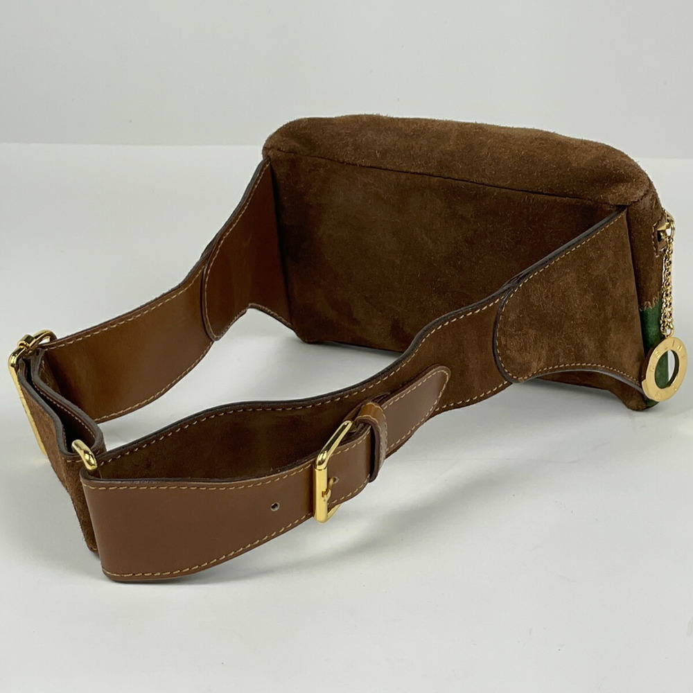 Celine Logo Waist Patchwork Body Bum Bag Crossbody Belt Suede Brown Multicolor - Picture 2 of 6
